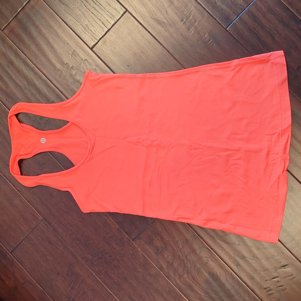 Lululemon cool racerback tank top, orange, size 6